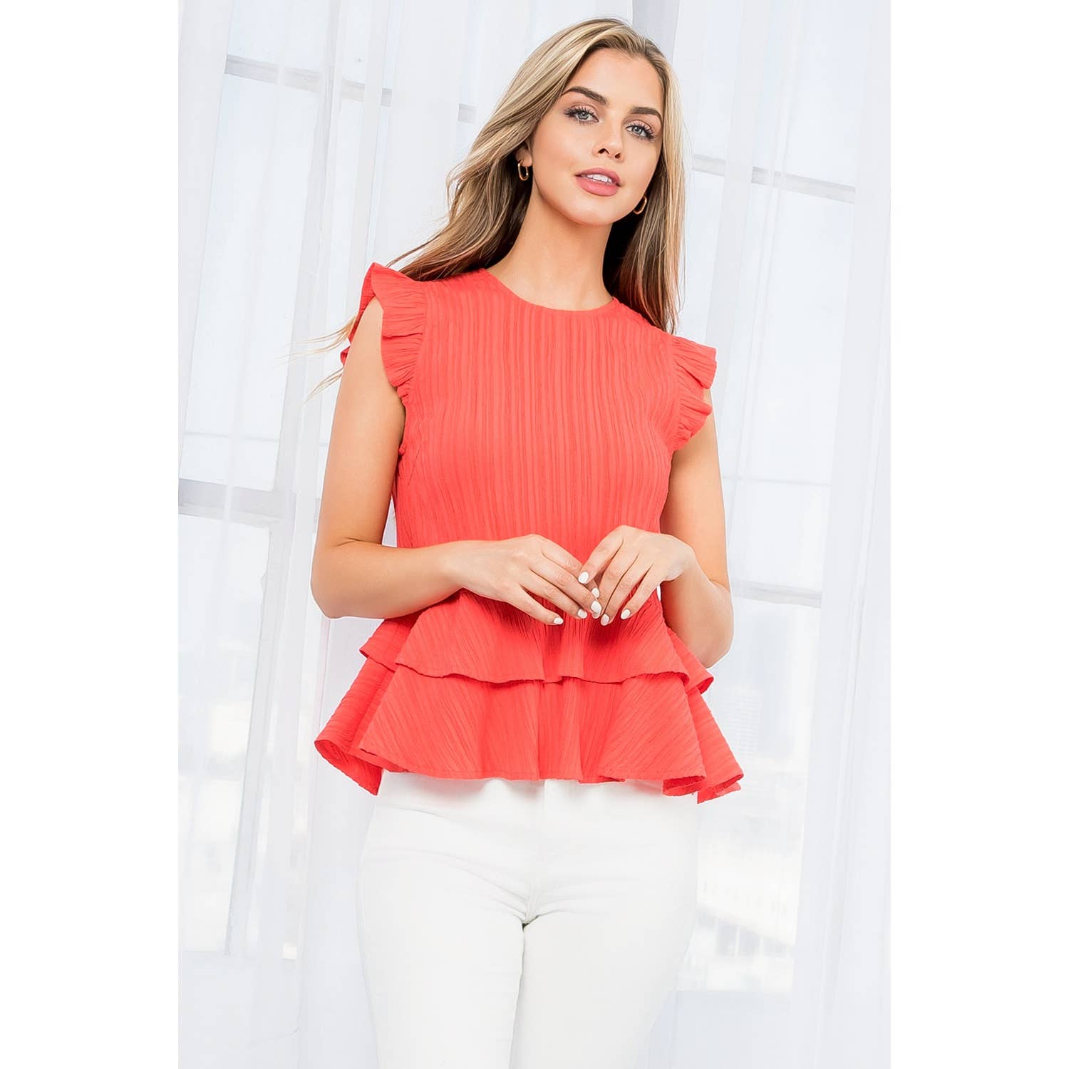 Ruffle Tie Back Top