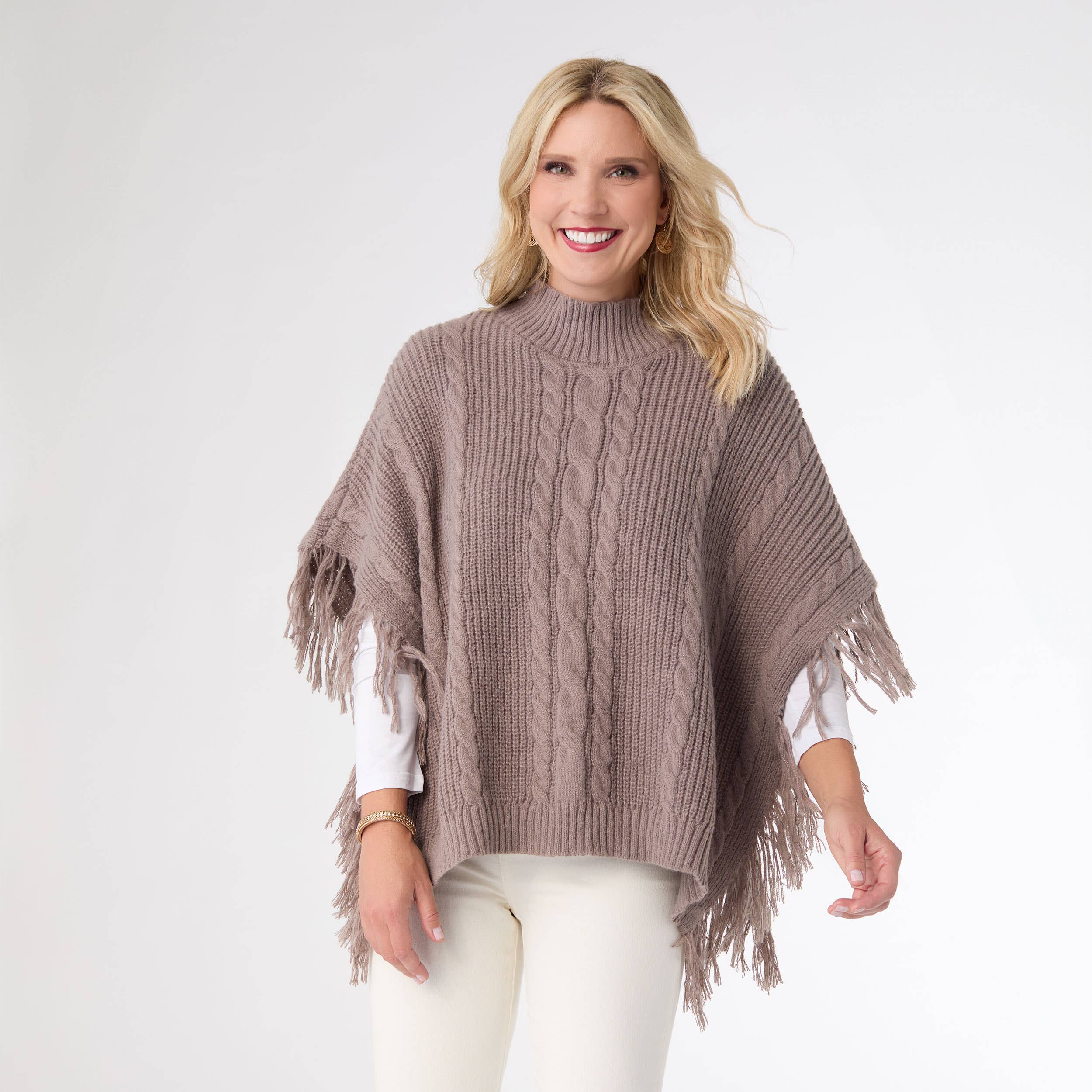Cable Knit Poncho