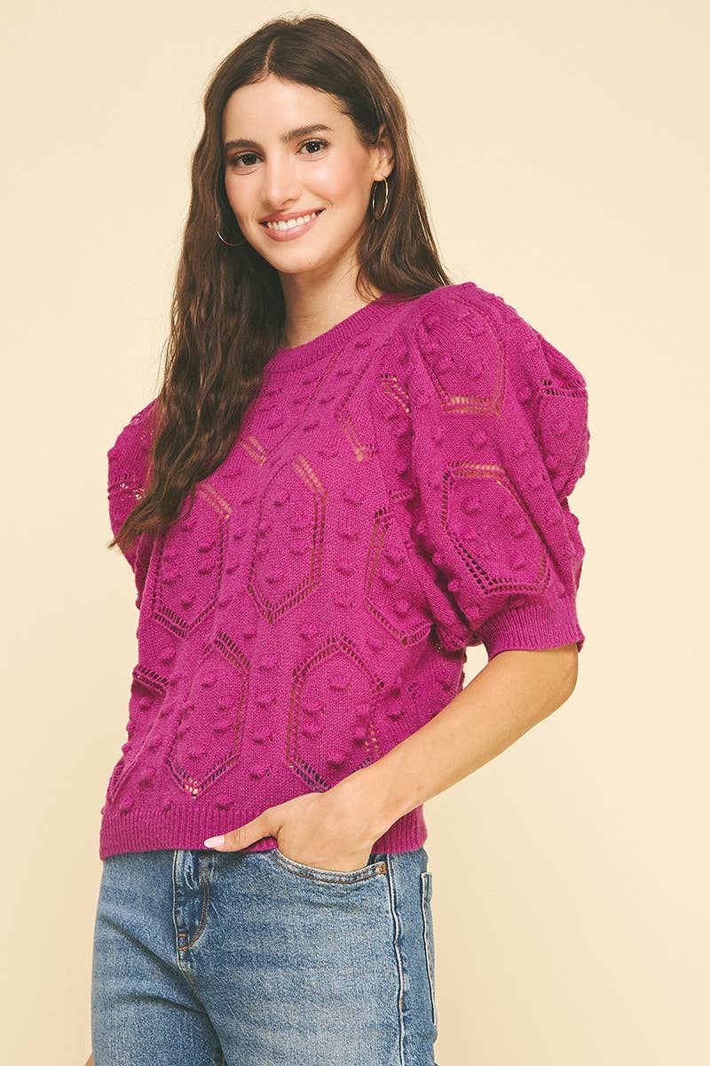PUFFED SLEEVE SWEATER