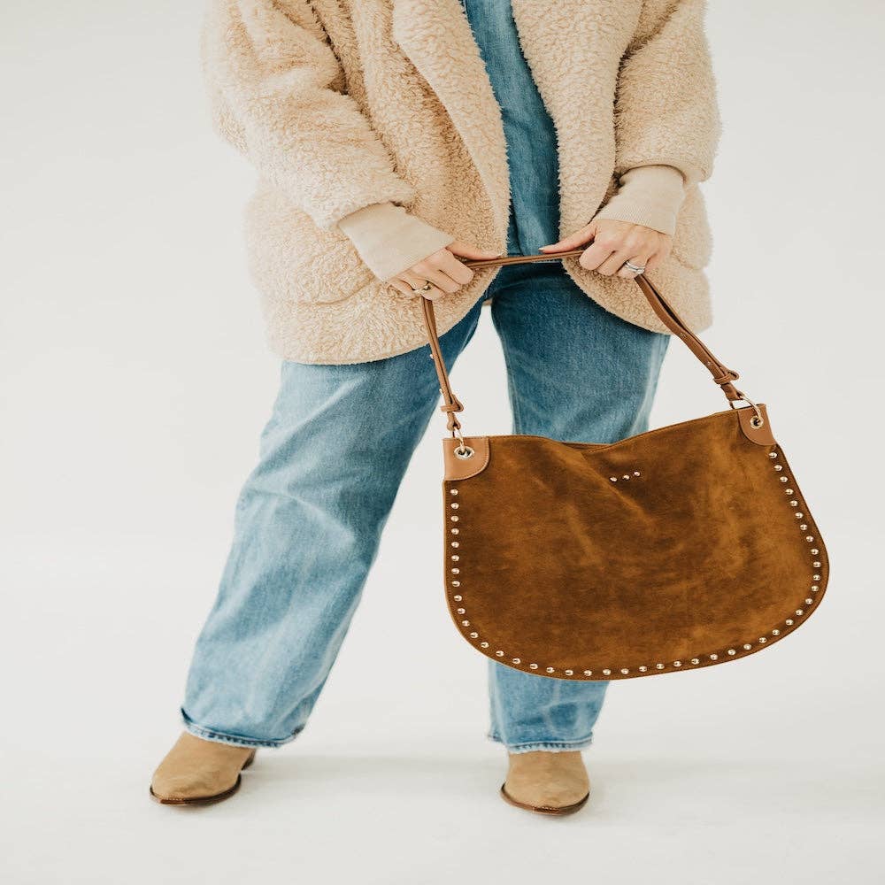 Rosalie Rivet Suede Hobo Bag