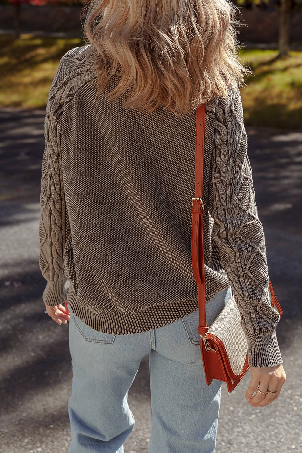 Contrast Cable Knit Sweater