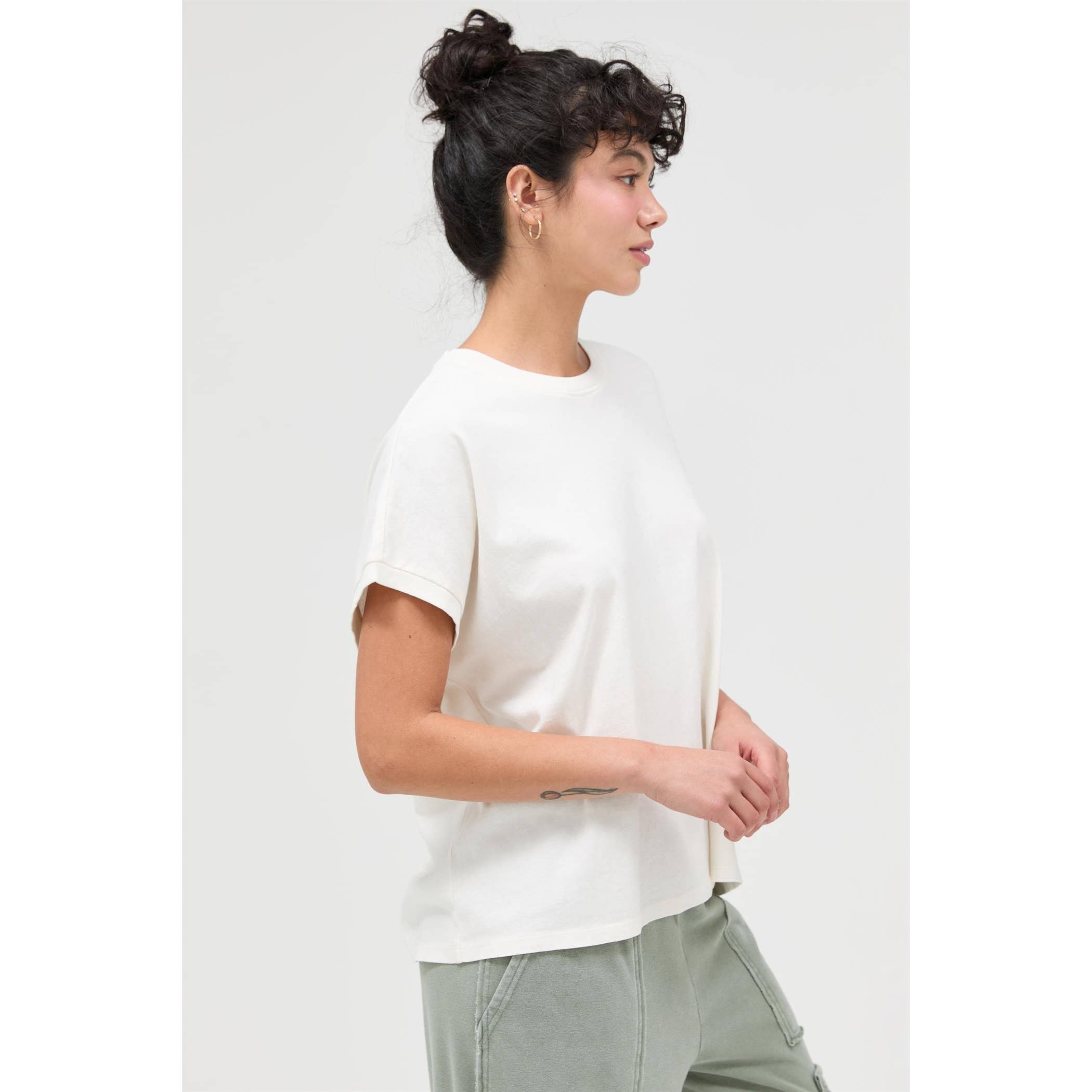 Capped Sleeve Mineral Wash T-Shirt