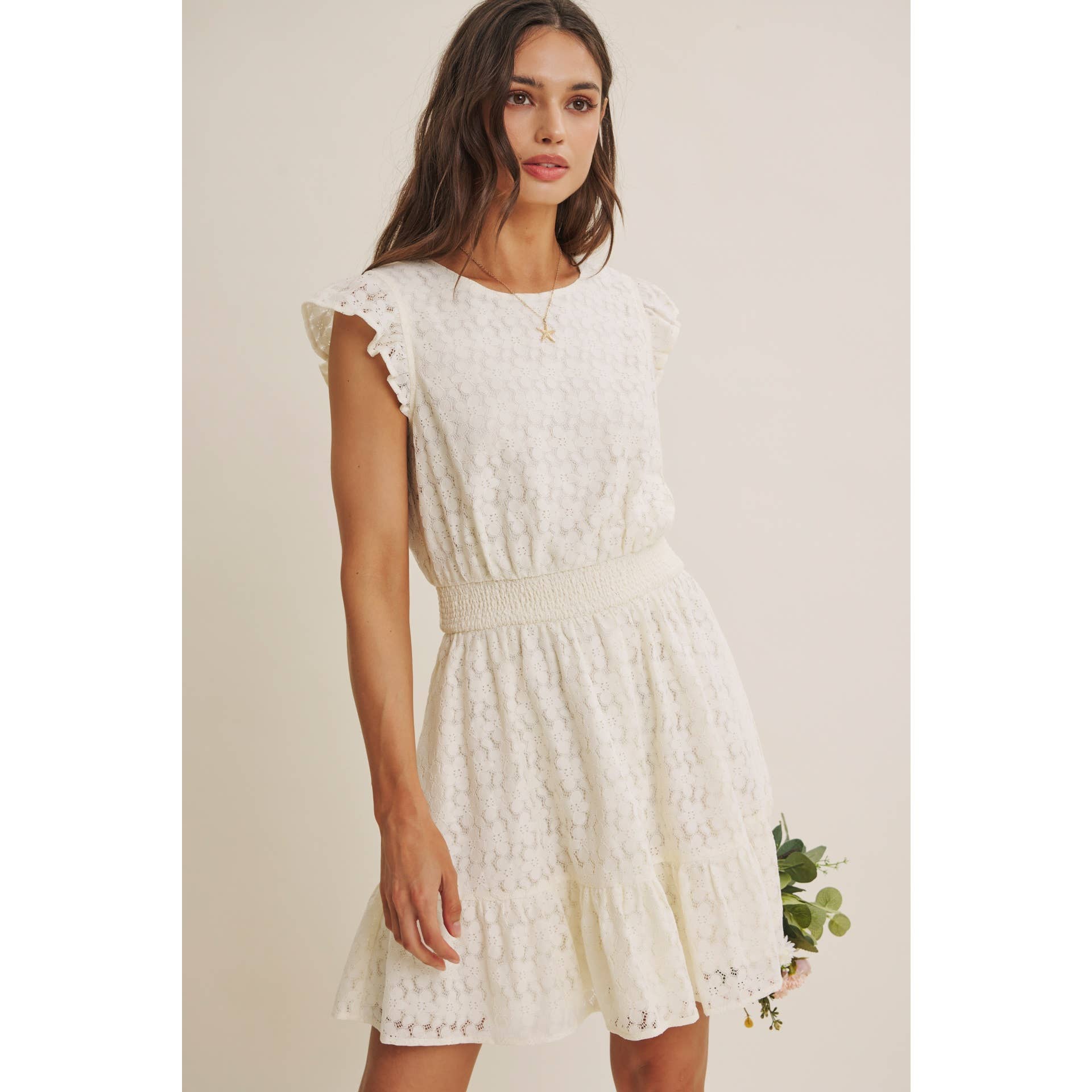 DELICATE LACE MINI DRESS