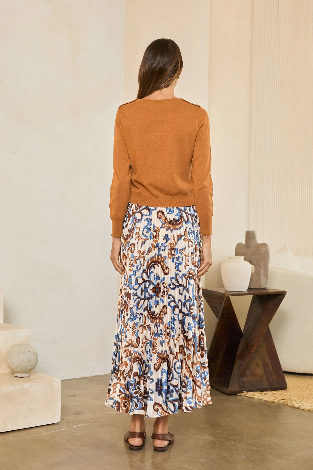 Pleated Midi Skirt
