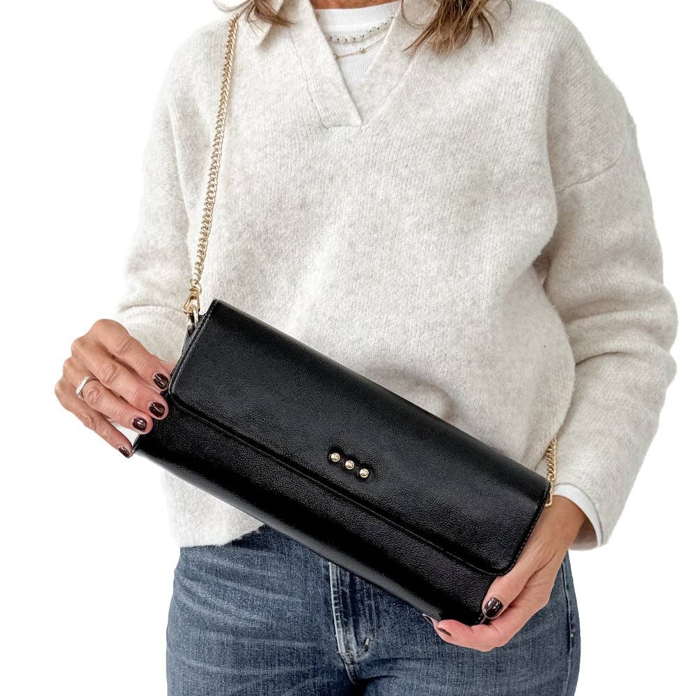 The Evening Metallic Clutch Crossbody Bag
