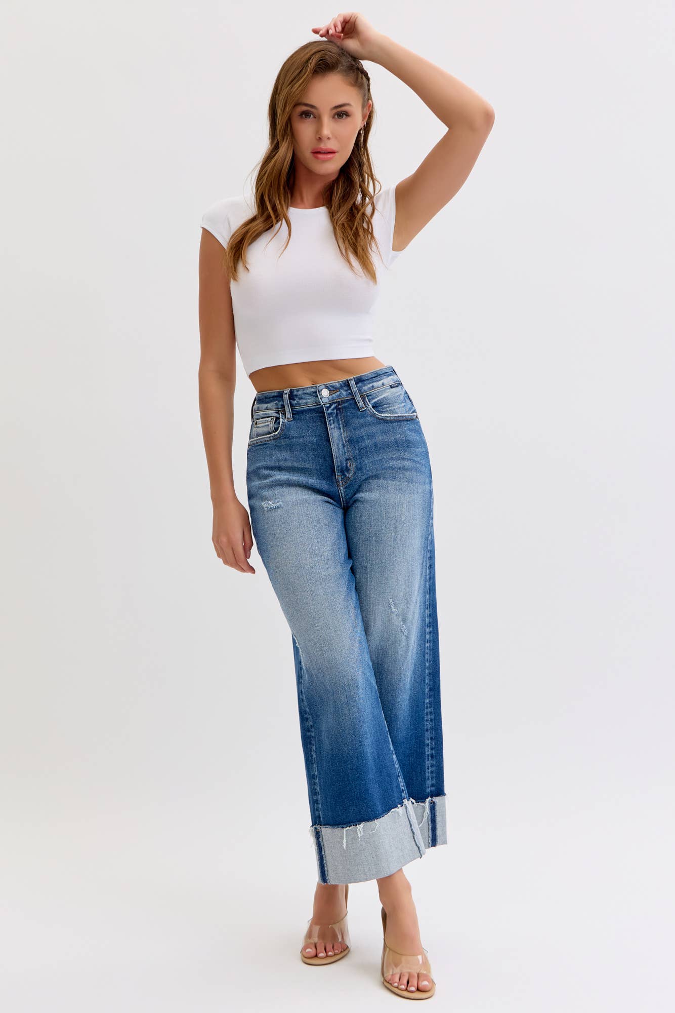 High Rise Wide Leg Cuff