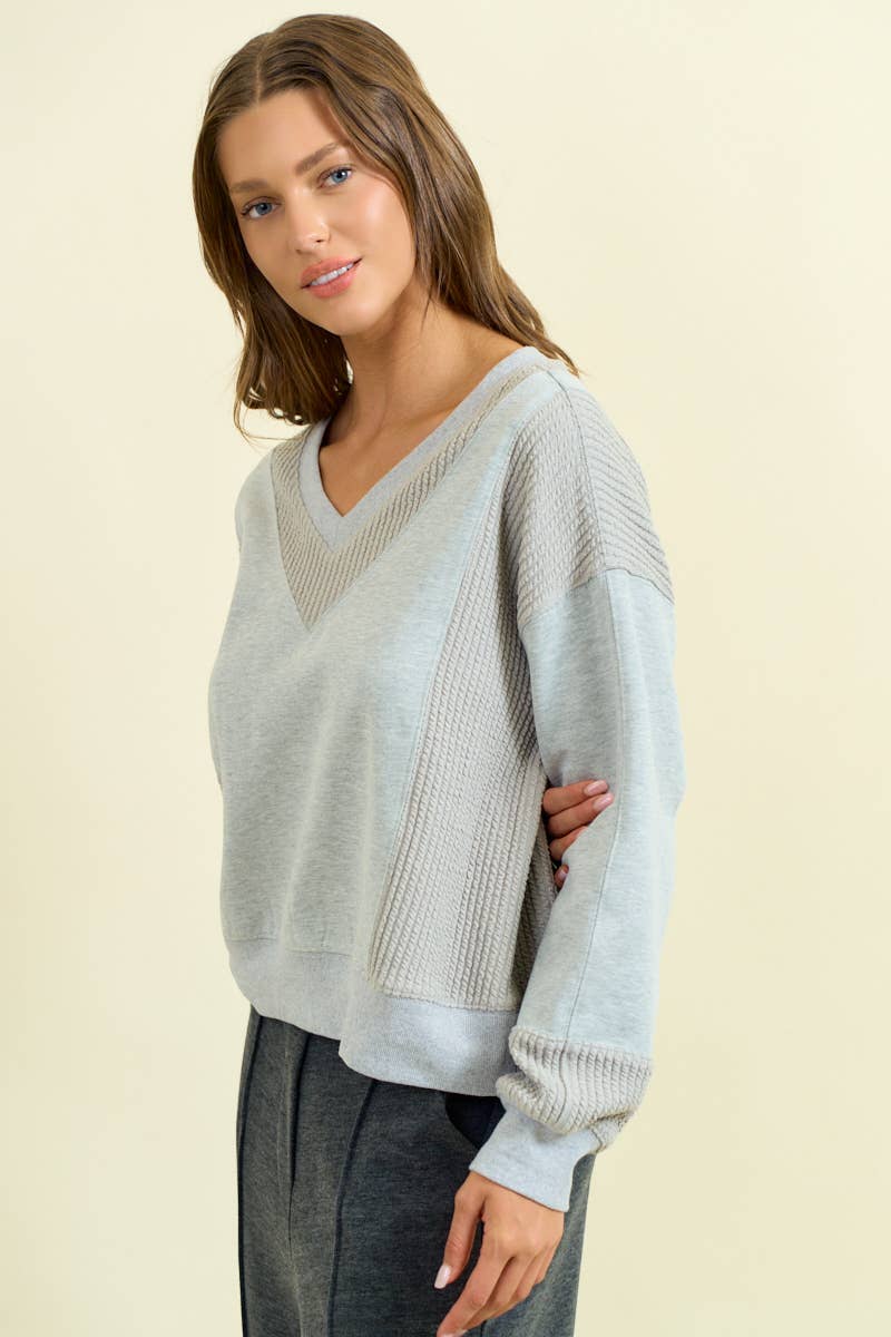 BRUSHED TERRY BLOCK SWEATSHIRT