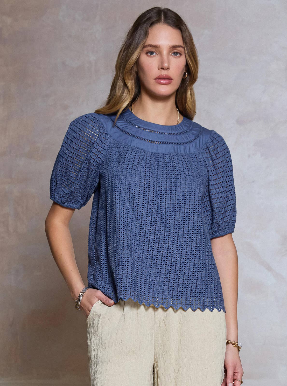 Eyelet Embroidery Blouse