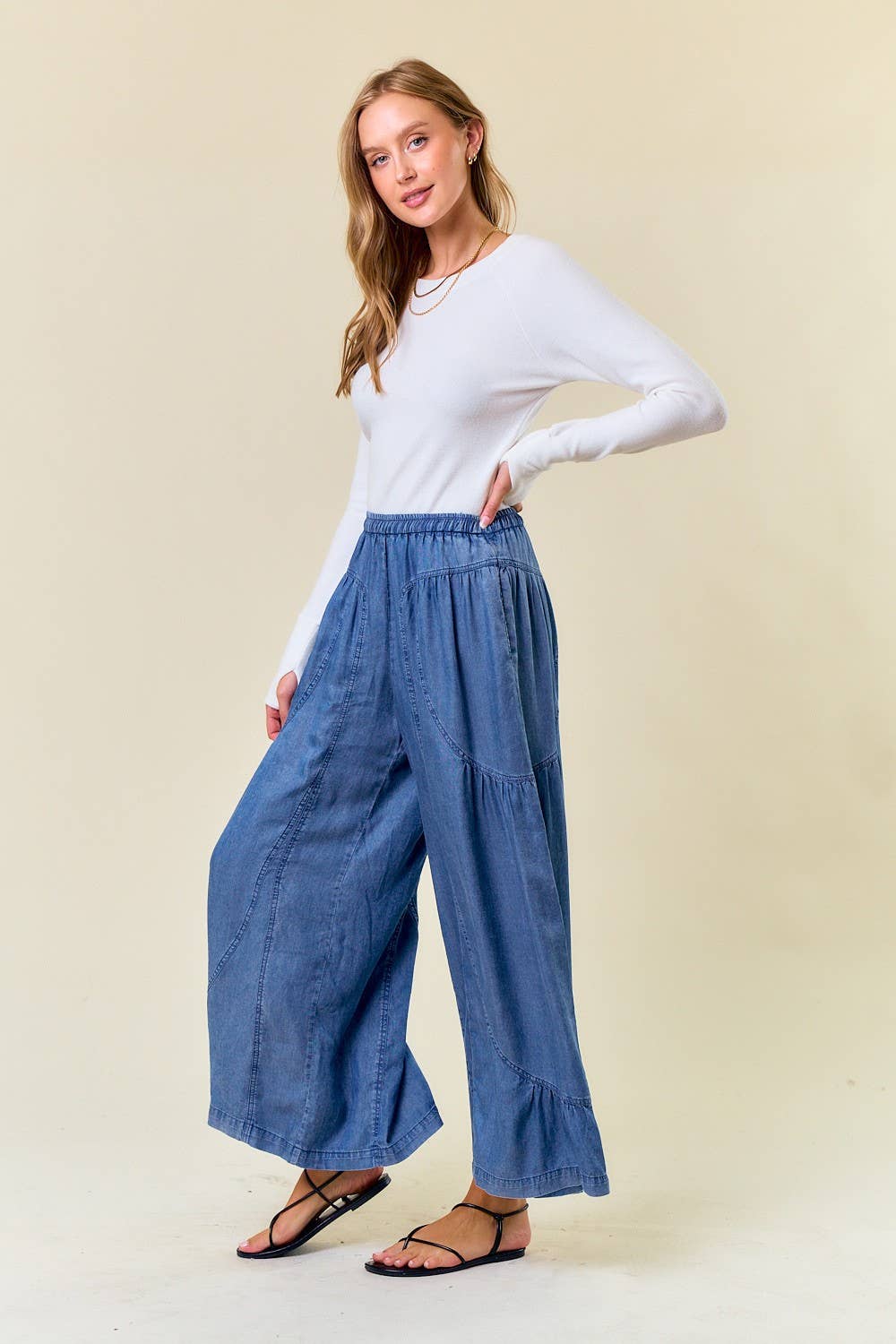 TENCEL WIDE LEG PANTS