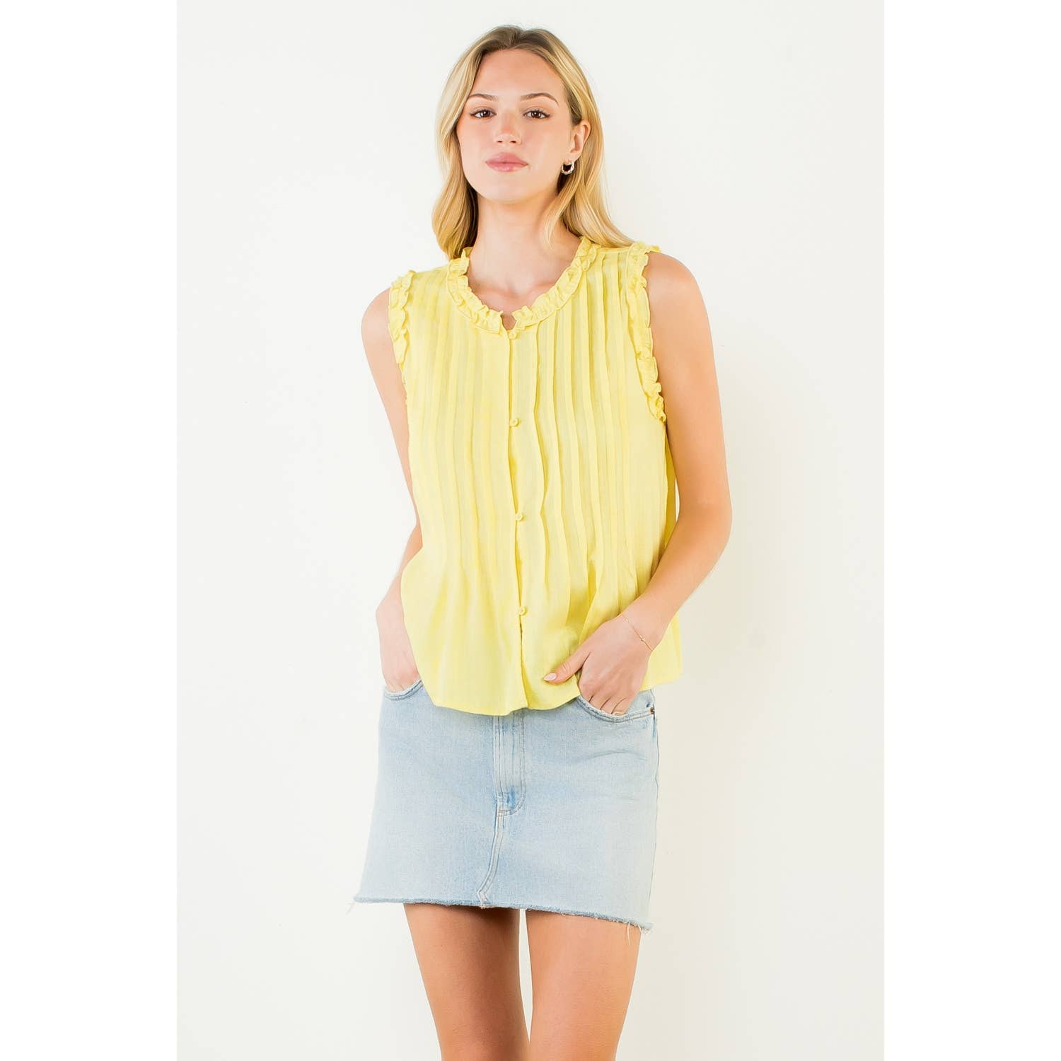 Sleeveless Ruffle Top