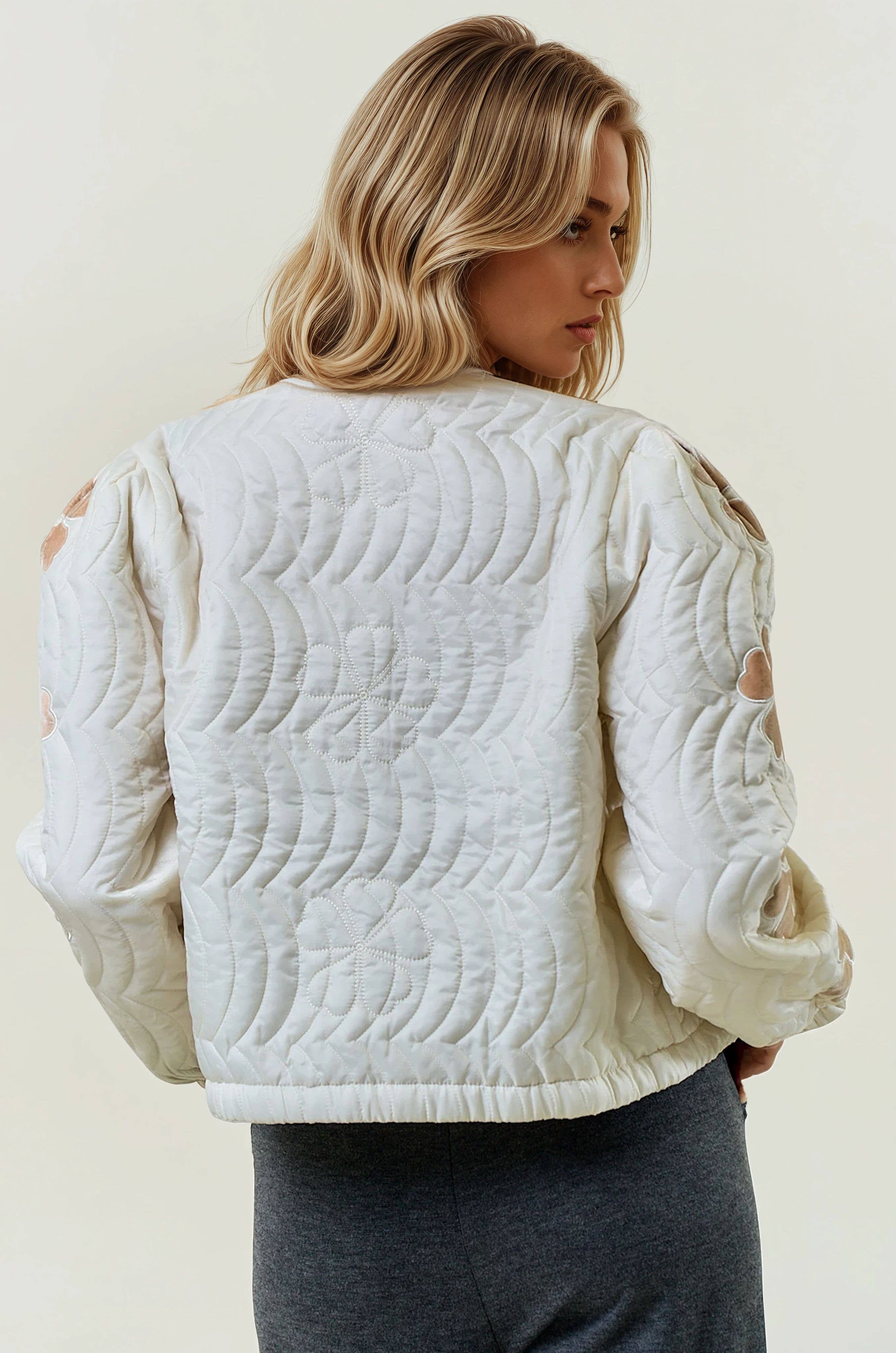 PUFF SLEEVE QUILTED JACKET