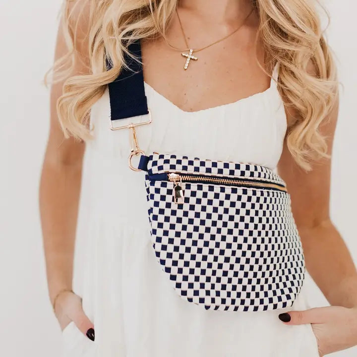Westlyn Bum Bag - Checkered Navy