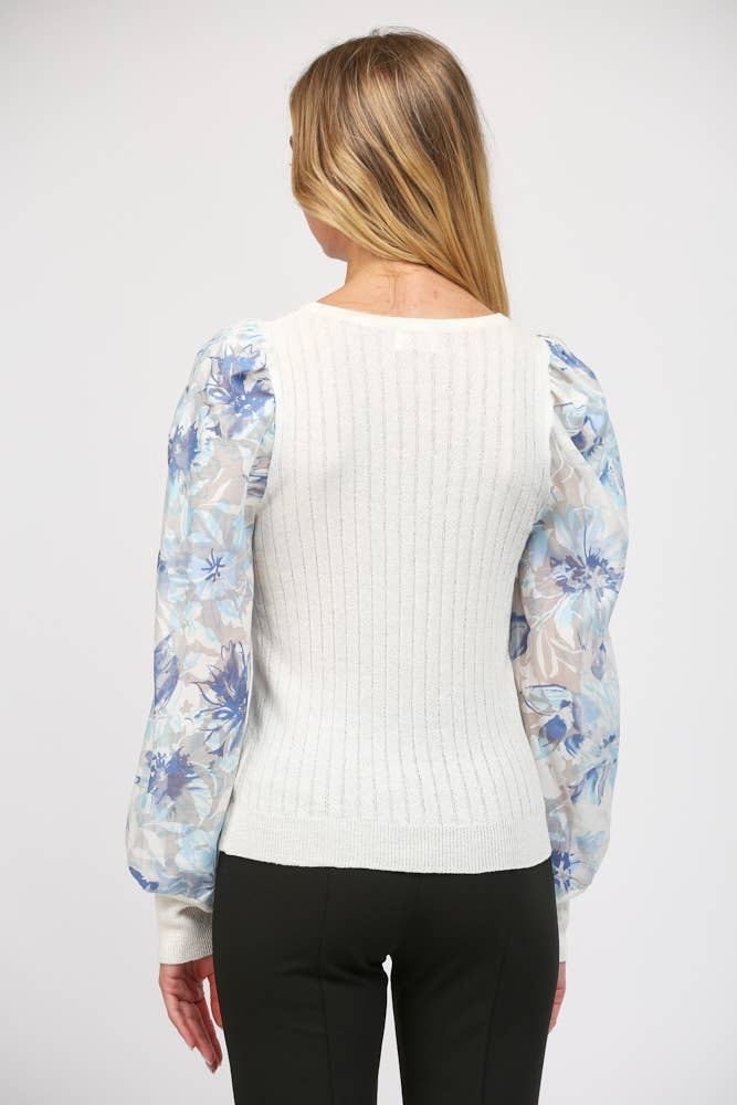 Floral Sleeve Sweater