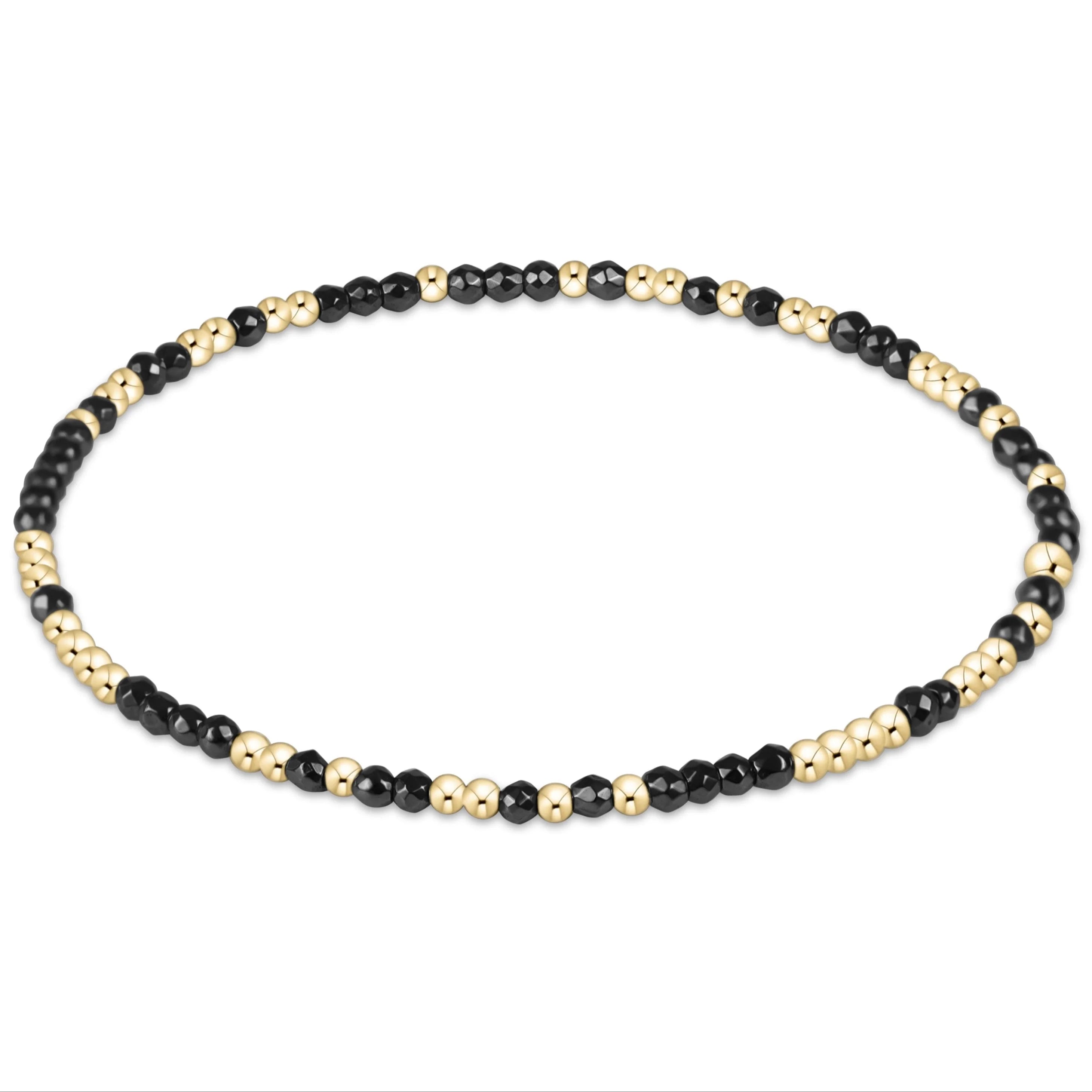 Hope Unwritten Faceted Hematite 2mm Bead Bracelet