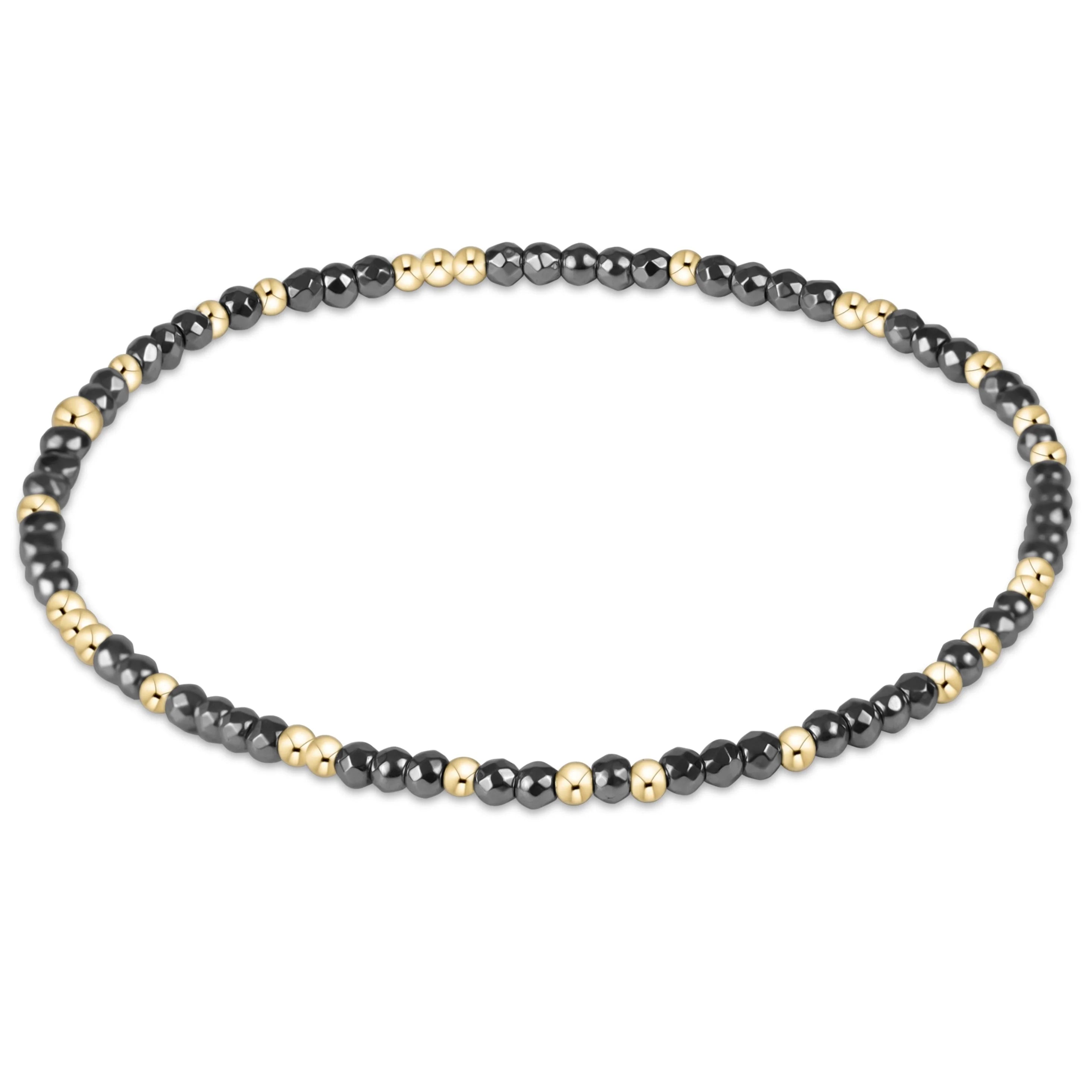 Hope Unwritten Silver Faceted Hematite 2mm Bead Bracelet