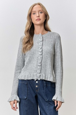 Ruffle Hem Cardigan
