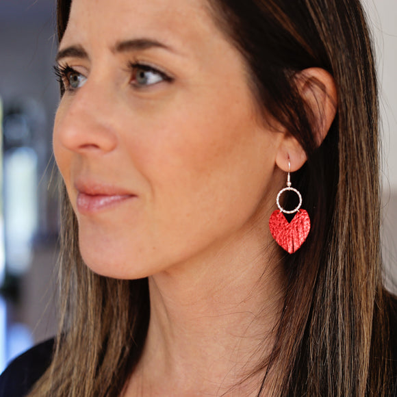 Small Fringe Heart Dangle