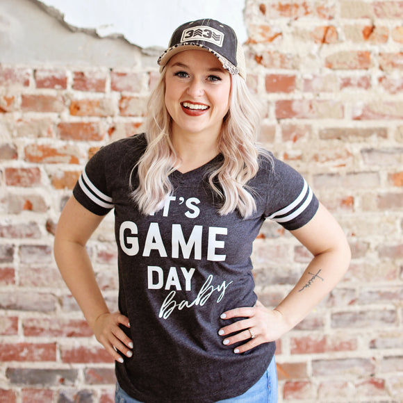 It's Game Day Baby  Women's V-Neck Jersey